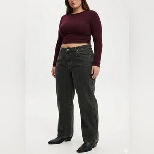 Cotton on Women's Loose Straight Jeans - Smokey Black - 16